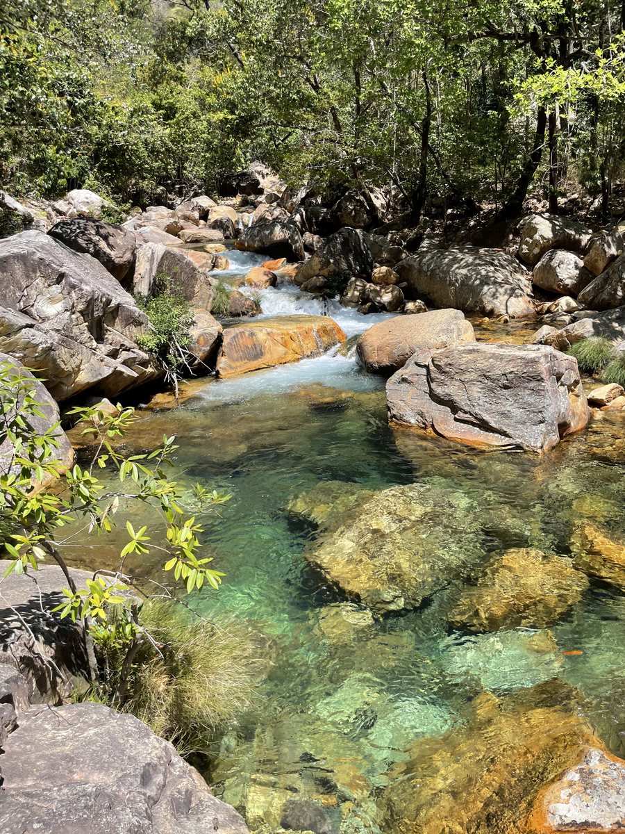 Corredeiras cristalinas entre pedras